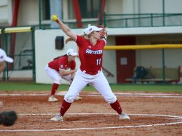 Softball starts season with split series